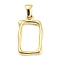 304 Stainless Steel Pendants, Rectangle Charm, Golden, 22x13x2mm, Hole: 5x3mm