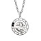 Non-Tarnish Unisex 201 Stainless Steel Constellation Pendant Necklaces, with Curb Chains, Laser Engraved Pattern, Flat Round, Pisces, 13.19 inch(335mm) 