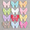 Opaque Resin Decoden Cabochons, Rose Butterfly, Mixed Color, 31.5x38.5x6.5mm