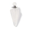 Natural Quartz Crystal Faceted Cone Openable Perfume Bottle Big Pendants, with 304 Stainless Steel Findings, Stainless Steel Color, 49.5~51.5x18.5x18.5mm, Hole: 1.8mm