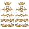 Nbeads 10Pcs 5 Style Ethnic Style Polyester Metallic Thread Embroidery Iron on Applique Patch, Sewing Craft Decoration, Gold, 40~80x95~200x1.5~2mm, 2pcs/style