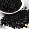 Transparent Colours Glass Seed Beads, Fringe Teardrop Beads, Black, 6/0, 4~4.5x3~3.5x4~4.5mm, Hole: 1~1.2mm, about 5625pcs/pound