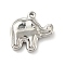 Non-Tarnish 201 Stainless Steel Machine Polishing Pendants, Elephant, Stainless Steel Color, 15.5x16x3.5mm, Hole: 1.4mm