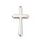 Non-Tarnish 304 Stainless Steel Pendants, Cross Charms, Religion, Stainless Steel Color, 44x24x2.5mm, Hole: 1.2mm