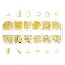 12 Styles Brass Cabochons, Nail Art Studs, Nail Art Decoration Accessories, Mixed Shapes, 4.5~9x2~5x0.2~0.6mm, 50pcs/style