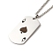 201 Stainless Steel Pendant Necklaces, with Iron Chains, Playing Card, Stainless Steel Color, 23.62~24.02 inch(60~61cm)