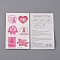 30 Sheets Temporary Tattoos Stickers, Body Art Paper Stickers, Breast Cancer Pink Awareness Ribbon, Ribbon Pattern, 12x7.6x0.02cm