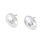 Oval CCB Plastic Stud Earrings for Women, with 304 Stainless Steel Pin, Platinum, 18x13mm