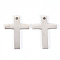 Non-Tarnish 201 Stainless Steel Pendants, Laser Cut, Cross, Stainless Steel Color, 28x19.5x2mm, Hole: 2mm