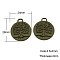 Tibetan Style Alloy Tree of Life Pendants, Lead Free & Cadmium Free & Nickel Free, Flat Round, Antique Bronze, 28x24x2mm, Hole: 4.5x2mm