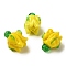 Handmade Lampwork Beads, Flower, Yellow, 16x14~15mm, Hole: 1.2mm