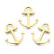 Ion Plating(IP) 201 Stainless Steel Pendants, Laser Cut, Anchor, Golden, 19.5x16x1mm, Hole: 4mm