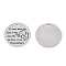 Non-Tarnish 201 Stainless Steel Pendants, Flat Round with Elephant, Stainless Steel Color, 30x1.5mm, Hole: 2mm