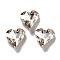 K9 Glass, Imitation Czech Rhinestone, Heart, Silver Shade, 9x8x4mm