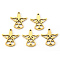 PVD Vacuum Plating 304 Stainless Steel Pendants, Laser Cut, Angel, Real 18K Gold Plated, 16x15x1mm, Hole: 1mm