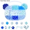 DIY Acrylic Beads Bracelets Jewelry Making Kits, Blue, 8~16.5x0.5~29x0.5~10mm, hole: 1~2mm