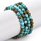 Natural Howlite Beads Strands, Dyed, Faceted, Round, Cyan, 3mm, Hole: 0.8mm, about 119~129pcs/strand, 15.35''(39cm)