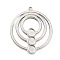 Non-Tarnish 304 Stainless Steel Pendant Cabochon Settings, Triple Ring, Stainless Steel Color, Tray: 4mm, 29x25x1.5mm, Hole: 1.5mm