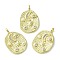 Rack Plating Brass Micro Pave Cubic Zirconia Pendants, with Plastic Pearl, Long-Lasting Plated, Lead Free & Cadmium Free, Oval Charm, Real 18K Gold Plated, 20x13x2.5mm, Hole: 2.5x2mm