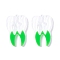 Two Tone Acrylic Pendants, Tooth Shapes, Green, 39.5x25.6x4mm, Hole: 2mm