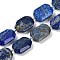 Natural Lapis Lazuli Beads Strands, Faceted, Rectangle, with Seed Beads, 21~22x15~17x7~8mm, Hole: 1mm, about 16~20pcs/strand, 15.35~15.75''(39~40cm)