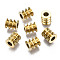 316 Surgical Stainless Steel European Beads, Large Hole Beads, Grooved Beads, Column, Real 14K Gold Plated, 9x8mm, Hole: 4mm