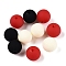 Rubberized Style Imitated Silicone Acrylic Beads, Round, Mixed Color, 13.5~14x13mm, Hole: 2mm