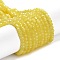 Baking Painted Imitation Jade Glass Bead Strands, Faceted Rondelle, Yellow, 2.9~3.3x2mm, Hole: 0.8mm, about 145~150pcs/strand, 34~35cm