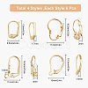 SUNNYCLUE 24Pcs 4 Styles Brass Leverback Earring Findings KK-SC0002-28G-2