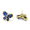 Cubic Zirconia Butterfly Stud Earrings KK-D080-17G-3