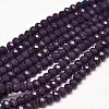 Dyed Faceted Rondelle Glass Beads Strands X-GLAA-I033-4mm-11-1