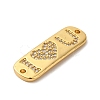 Rack Plating Brass Micro Pave Clear Cubic Zirconia Connector Charms KK-K377-25G-2