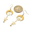 Brass Star & Moon & Sun Dangle Earrings for Women EJEW-TA00366-3
