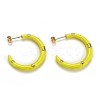 Brass Enamel Half Hoop Earrings EJEW-B004-03G-2
