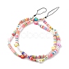 Polymer Clay Beaded Mobile Strap HJEW-JM00499-2