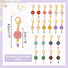 20Pcs 10 Colors Flower Alloy Enamel Pendant Stitch Markers HJEW-NB00034-2