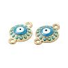 Alloy Connector Charms with Enamel and Synthetic Turquoise FIND-H039-45G-2