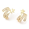 Cubic Zirconia Star Stud Earrings EJEW-Q769-02G-1