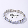 Brass Rhinestone 2-Strand Rectangle Link Bracelets for Women XO6953-7-1