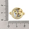 Brass Micro Pave Clear Cubic Zirconia Women Connector Charms ZIRC-P110-07G-3