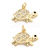 Brass Pave Clear Cubic Zirconia Pendants KK-U009-12H-G-1