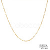 Gold Plated Stainless Steel  Dapped Chain Necklaces BK0244-2-1