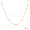 Gold Plated Stainless Steel  Dapped Chain Necklaces BK0244-2-1