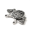 304 Stainless Steel Viking Bear Paw Law Odin Double Ax Pendants STAS-P309-31AS-3