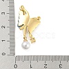 Brass with Cubic Zirconia and Plastic Pendants KK-Z032-01C-G-3