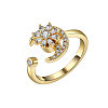 Adjustable Opening Brass  Cubic Zirconia Rotating Ring PW-WG87975-02-1