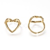 Brass Open Heart Ring RJEW-P018-04G-3