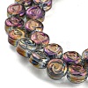 Full Rainbow Plated Electroplate Transparent Glass Beads Strands EGLA-G037-01A-FR02-3