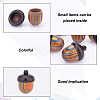Spray Painted Wooden Acorn Box Jewelry Pendants FIND-WH0143-46-5