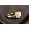 Real 18K Gold Plated Brass AAA Square Cubic Zirconia Engagement Ring RJEW-AA00201-5#-G-3
